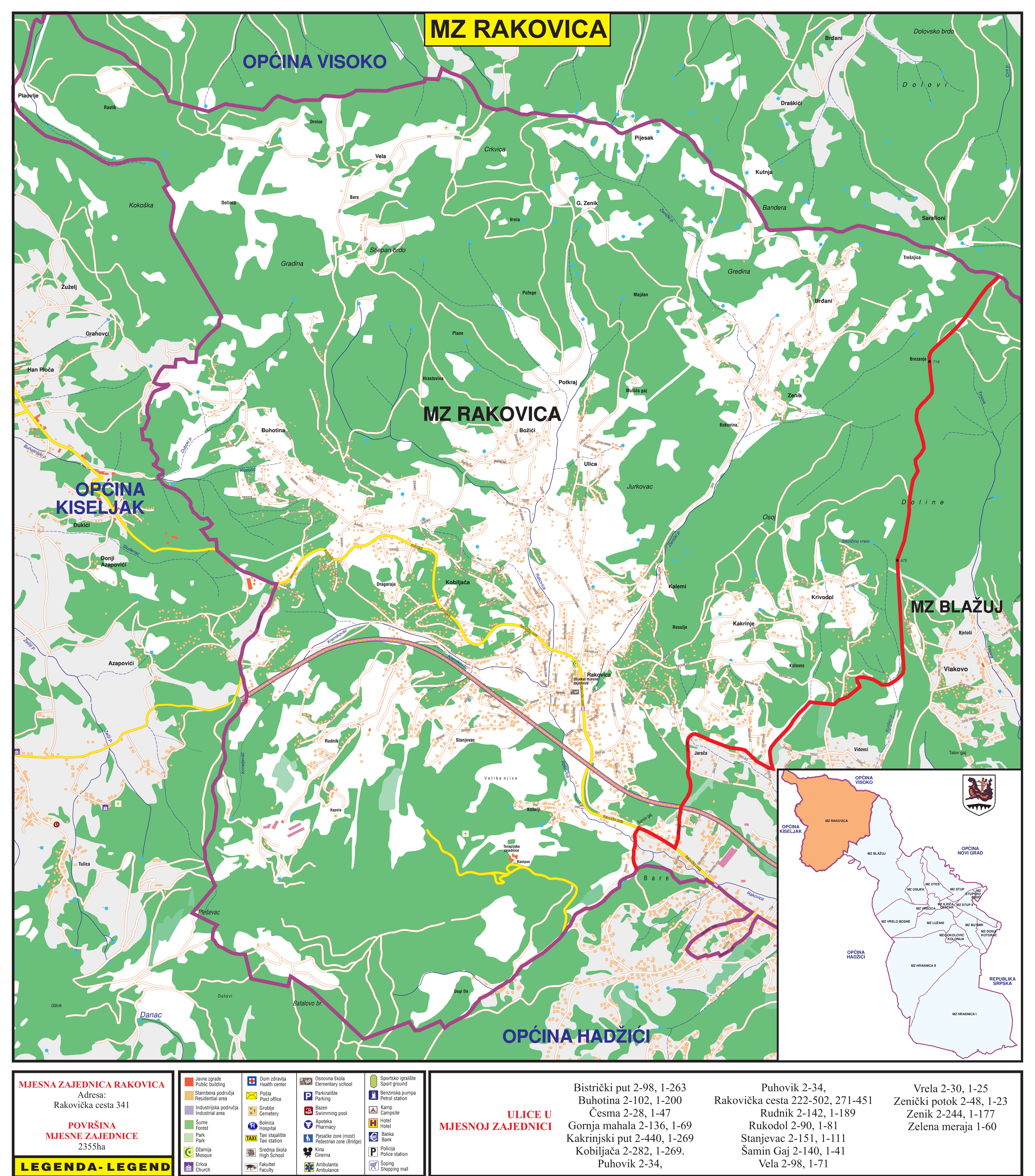 Mapa mjesne zajednice Rakovica